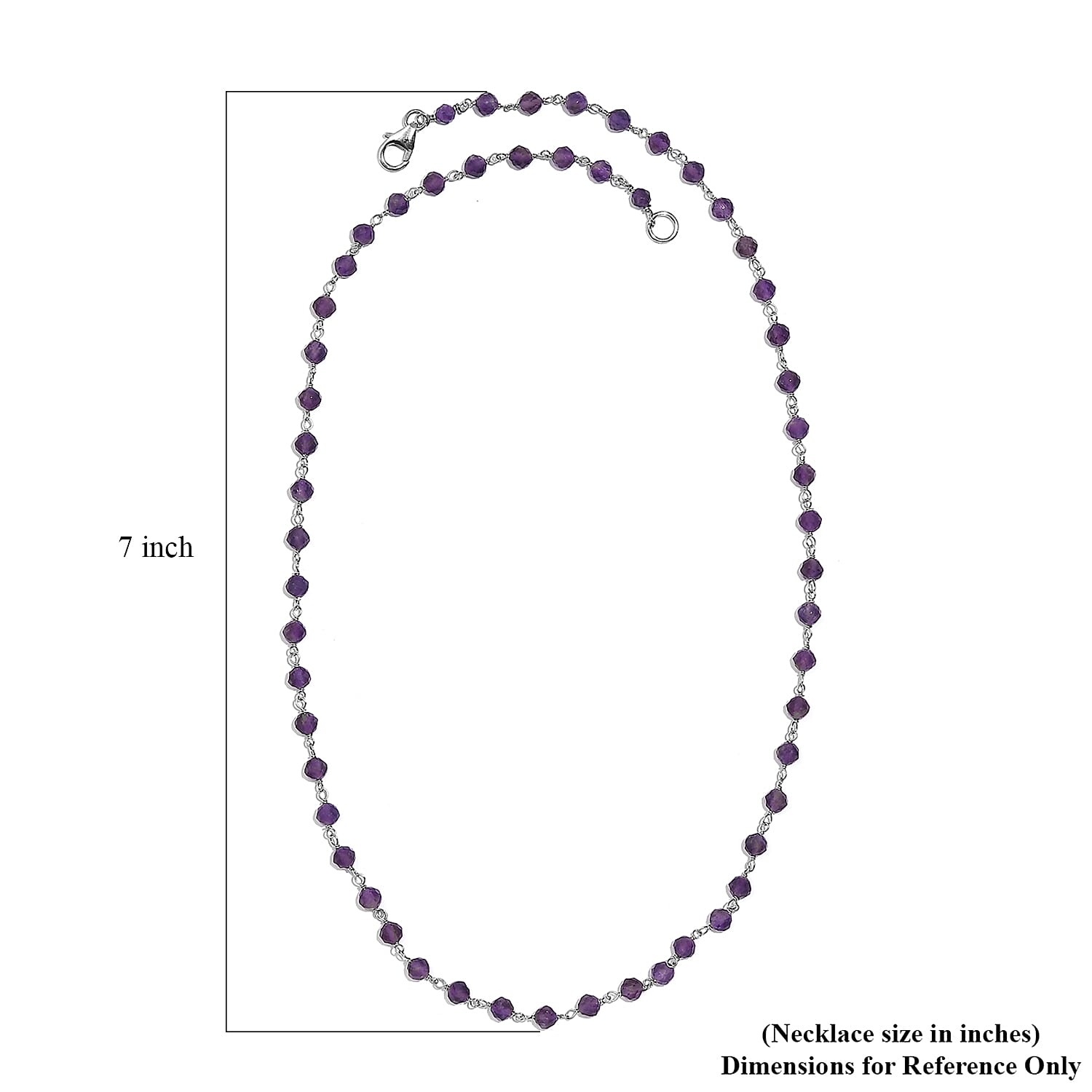 African Amethyst Beaded 28.00 ctw Necklace 20 Inches in Platinum Over Sterling Silver
