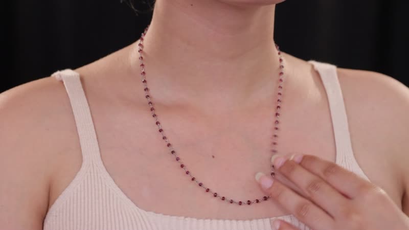Mozambique Garnet 20.00 ctw Necklace 20 Inches in Platinum Over Sterling Silver