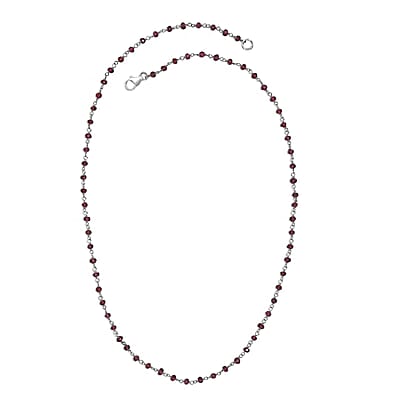 Mozambique Garnet 20.00 ctw Necklace 20 Inches in Platinum Over Sterling Silver