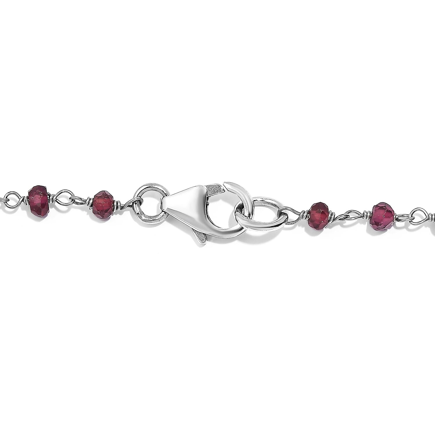 Mozambique Garnet 20.00 ctw Necklace 20 Inches in Platinum Over Sterling Silver