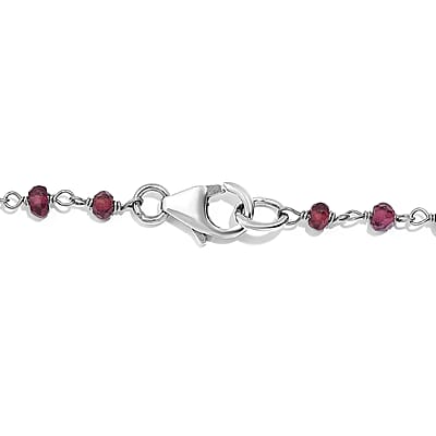 Mozambique Garnet 20.00 ctw Necklace 20 Inches in Platinum Over Sterling Silver