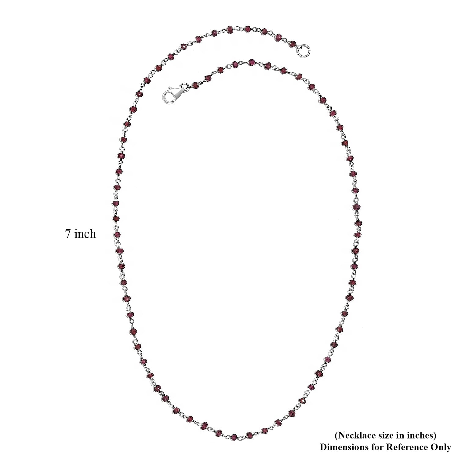 Mozambique Garnet 20.00 ctw Necklace 20 Inches in Platinum Over Sterling Silver