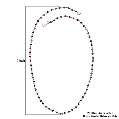 Mozambique Garnet 20.00 ctw Necklace 20 Inches in Platinum Over Sterling Silver