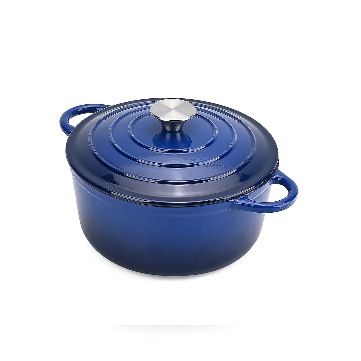 Blue Cast Iron 4 Liter Dutch Oven Pot with Lid image number 0