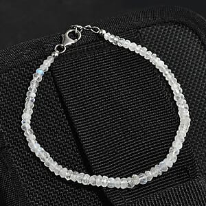 Rainbow Moonstone 15.00 ctw Bracelet in Platinum Over Sterling Silver (7.25-9.25In)