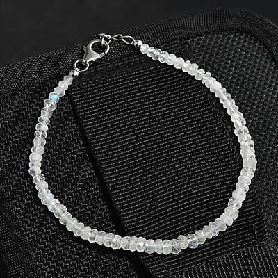 Rainbow Moonstone 15.00 ctw Bracelet in Platinum Over Sterling Silver (7.25-9.25In)