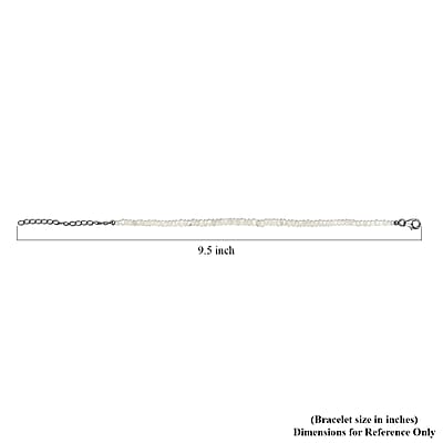 Rainbow Moonstone 15.00 ctw Bracelet in Platinum Over Sterling Silver (7.25-9.25In)