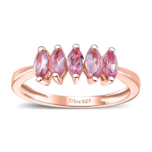 Narsipatnam Pink Spinel 0.75 ctw 5 Stone Ring in 18K Vermeil Rose Gold Over Sterling Silver (Size 10.0) 