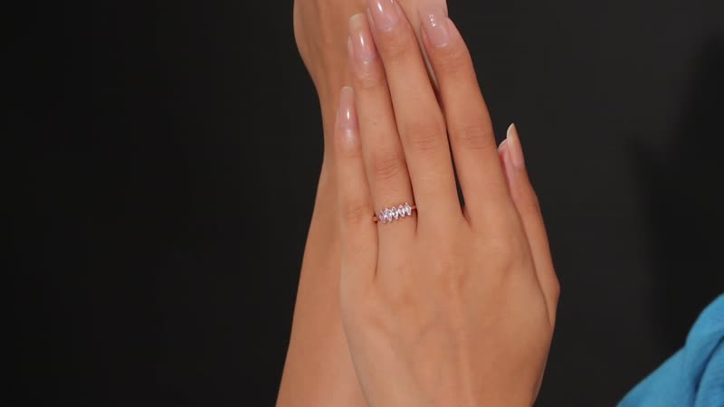 Narsipatnam Pink Spinel 5 Stone Ring in 18K Vermeil RG Over Sterling Silver (Size 8.0) 0.75 Carat Total Weight