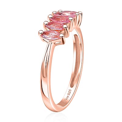 Narsipatnam Pink Spinel 0.75 ctw 5 Stone Ring in 18K Vermeil Rose Gold Over Sterling Silver (Size 10.0) 