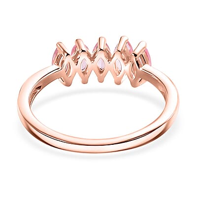 Narsipatnam Pink Spinel 0.75 ctw 5 Stone Ring in 18K Vermeil Rose Gold Over Sterling Silver (Size 10.0) 