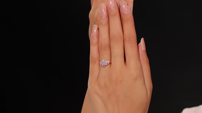 Narsipatnam Pink Spinel Blossom Flower Ring in 18K Vermeil RG Over Sterling Silver (Size 10.0) 1.35 ctw