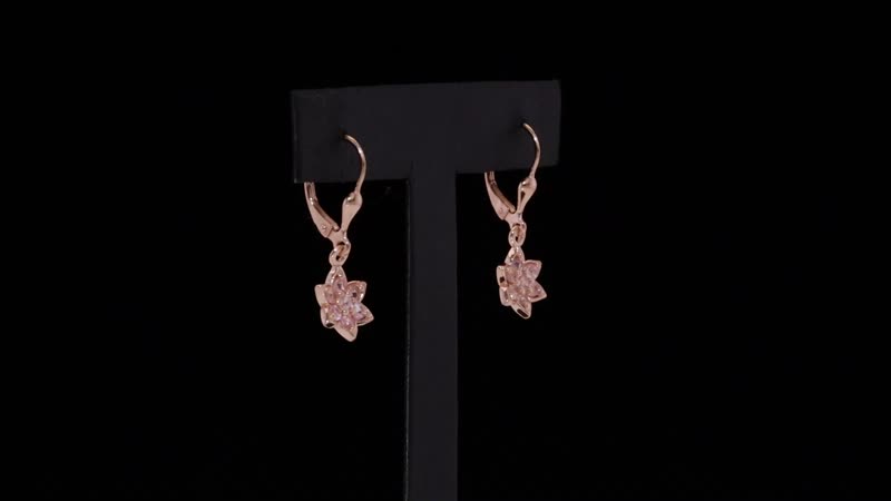 D'Joy Narsipatnam Pink Spinel 0.90 ctw Blossom Flower Earrings in 18K Vermeil Rose Gold Over Sterling Silver