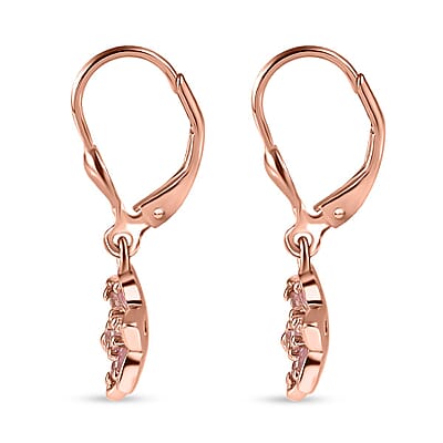 D'Joy Narsipatnam Pink Spinel 0.90 ctw Blossom Flower Earrings in 18K Vermeil Rose Gold Over Sterling Silver 