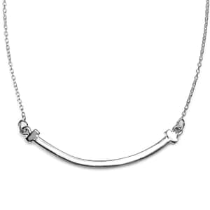 Smile Bar Necklace in Sterling Silver 2.65 Grams 20 Inches