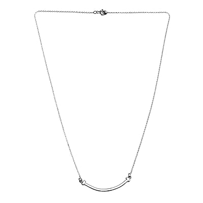 Smile Bar Necklace in Sterling Silver 2.65 Grams 20 Inches