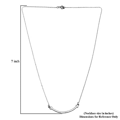 Smile Bar Necklace in Sterling Silver 2.65 Grams 20 Inches