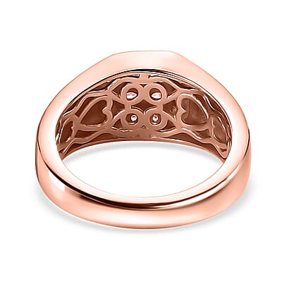 D'Joy Narsipatnam Pink Spinel and White Zircon 0.75 ctw Men's Ring in 18K Vermeil Rose Gold Over Sterling Silver (Size 10.0) 