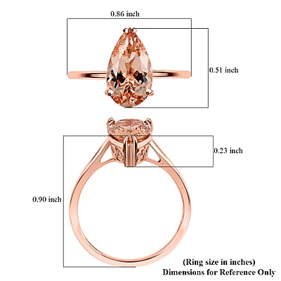 Luxoro AAA Marropino Morganite 2.15 ctw Solitaire Ring in 14K Rose Gold (Size 11.0)