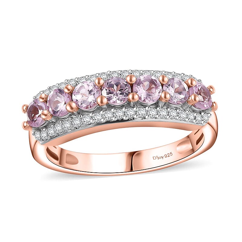 Narsipatnam Pink Spinel 1.35 ctw Blossom Flower Ring in 18K Vermeil Rose Gold Over Sterling Silver (Size 10.0)