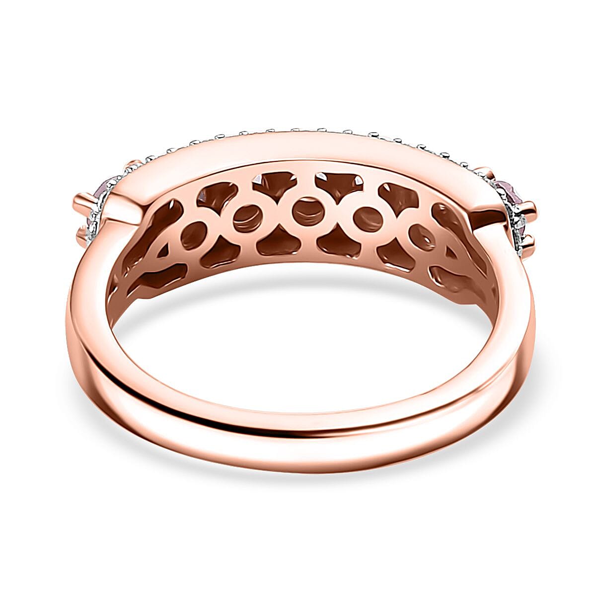 Narsipatnam Pink Spinel 1.35 ctw Blossom Flower Ring in 18K Vermeil Rose Gold Over Sterling Silver (Size 10.0)