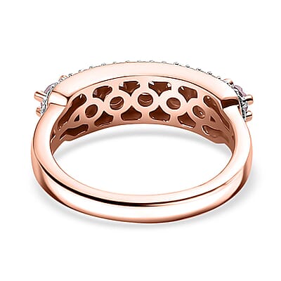 Narsipatnam Pink Spinel 1.35 ctw Blossom Flower Ring in 18K Vermeil Rose Gold Over Sterling Silver (Size 10.0)