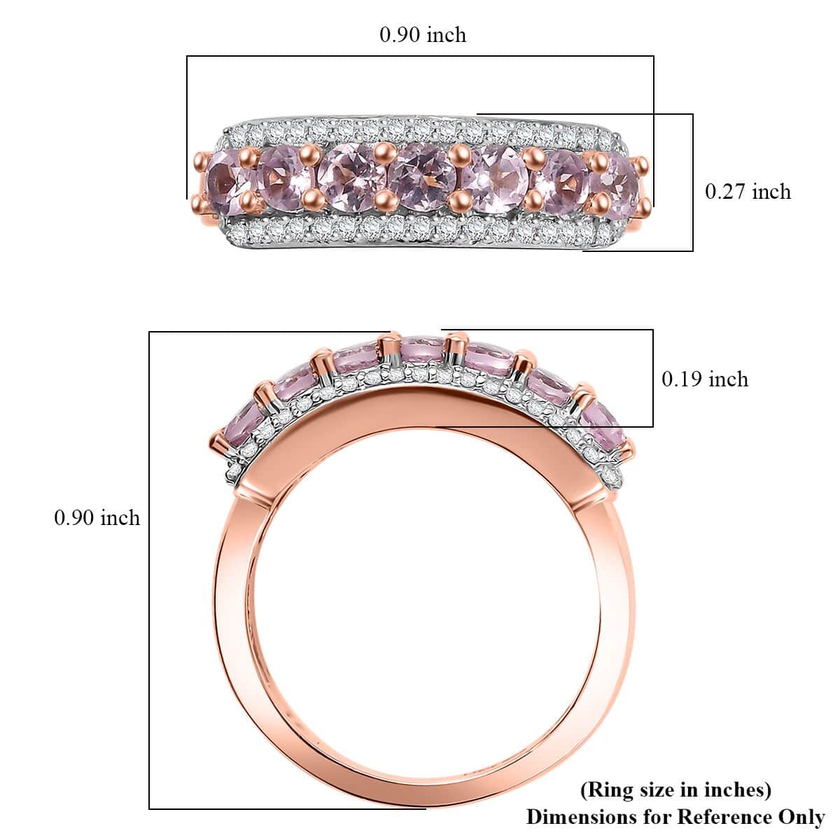 Narsipatnam Pink Spinel 1.35 ctw Blossom Flower Ring in 18K Vermeil Rose Gold Over Sterling Silver (Size 10.0) image number 5