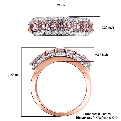 Narsipatnam Pink Spinel 1.35 ctw Blossom Flower Ring in 18K Vermeil Rose Gold Over Sterling Silver (Size 10.0)