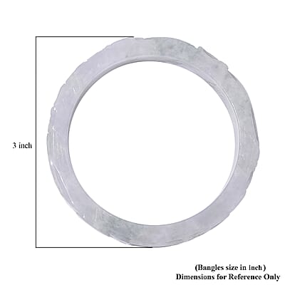 Natural Jade 290.00 ctw Carved Dragon Bangle Bracelet (7.00 In)