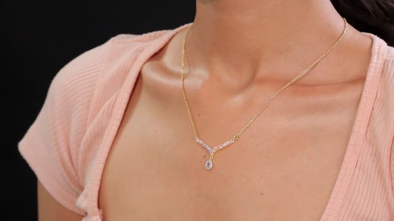 D'Joy Narsipatnam Pink Spinel and Moissanite 1.60 ctw Rose Radiance Necklace in 18K Vermeil Yellow Gold Over Sterling Silver 18-20 Inches