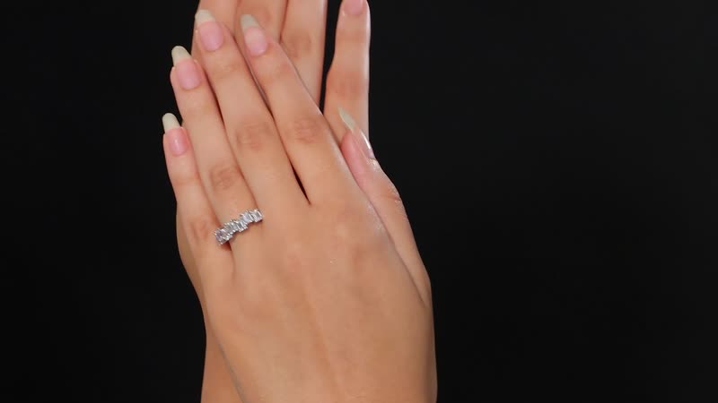 Moissanite 1.50 ctw Art Deco Ring in Rhodium Over Sterling Silver (Size 10.0)