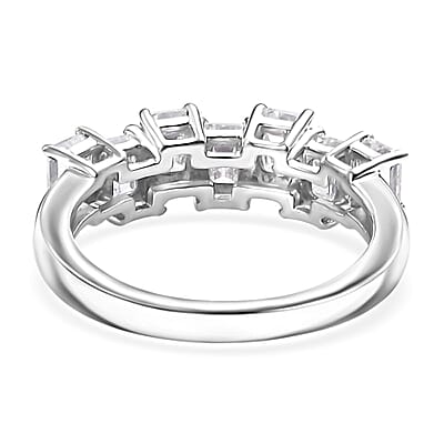 Moissanite 1.50 ctw Art Deco Ring in Rhodium Over Sterling Silver (Size 10.0)