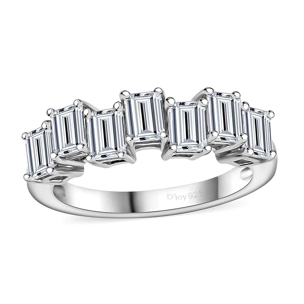 Moissanite 1.50 ctw Art Deco Ring in Rhodium Over Sterling Silver (Size 6.0) image number 0