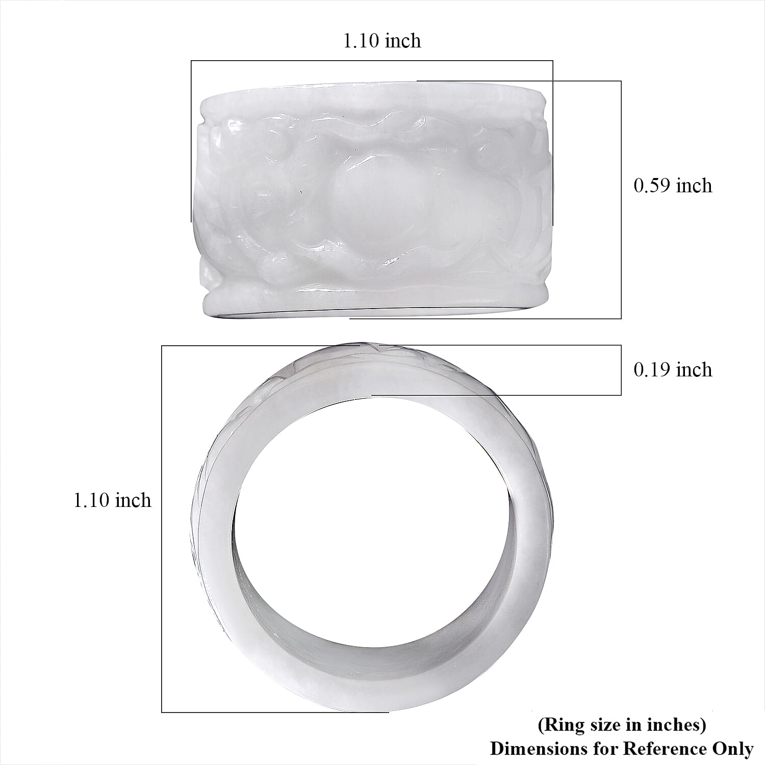 Natural Jade 32.00 ctw Carved Dragon Band Ring (Size 10.0)