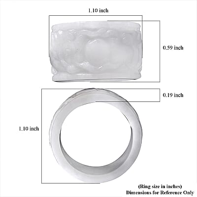 Natural Jade 32.00 ctw Carved Dragon Band Ring (Size 10.0)