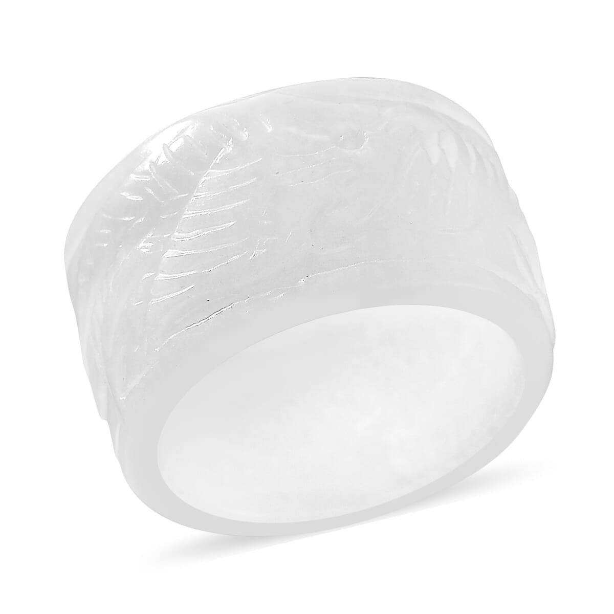 Buy Natural Jade 32.00 ctw Carved Flower and Phoenix Band