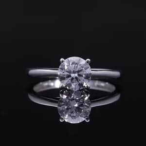 10K White Gold Luxuriant Lab Grown Diamond (Rnd 5mm) (E-F, VS) Solitaire Ring (Size 10.0) (Del. in 10-15 Days) 0.50 ctw