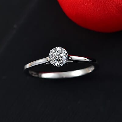 IGI Certified Luxuriant Lab Grown Diamond E-F VS 0.50 ctw Solitaire Ring in 10K White Gold (Size 10.0) (Del. in 10-15 Days)