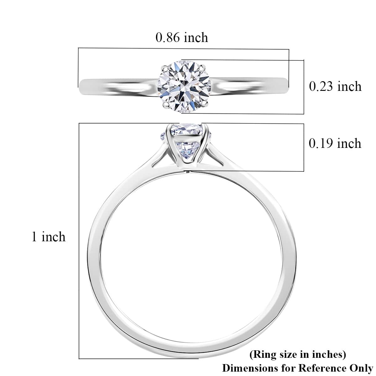 Luxuriant Lab Grown Diamond E-F VS 0.50 ctw Solitaire Ring in 10K White Gold (Size 6.0) (Del. in 10-15 Days) image number 5