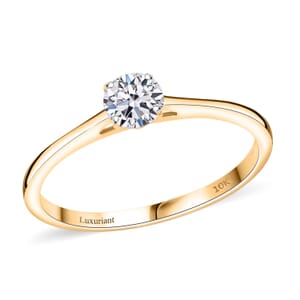 Luxuriant Lab Grown Diamond E-F VS 0.50 ctw Solitaire Ring in 10K Yellow Gold (Size 7.0)