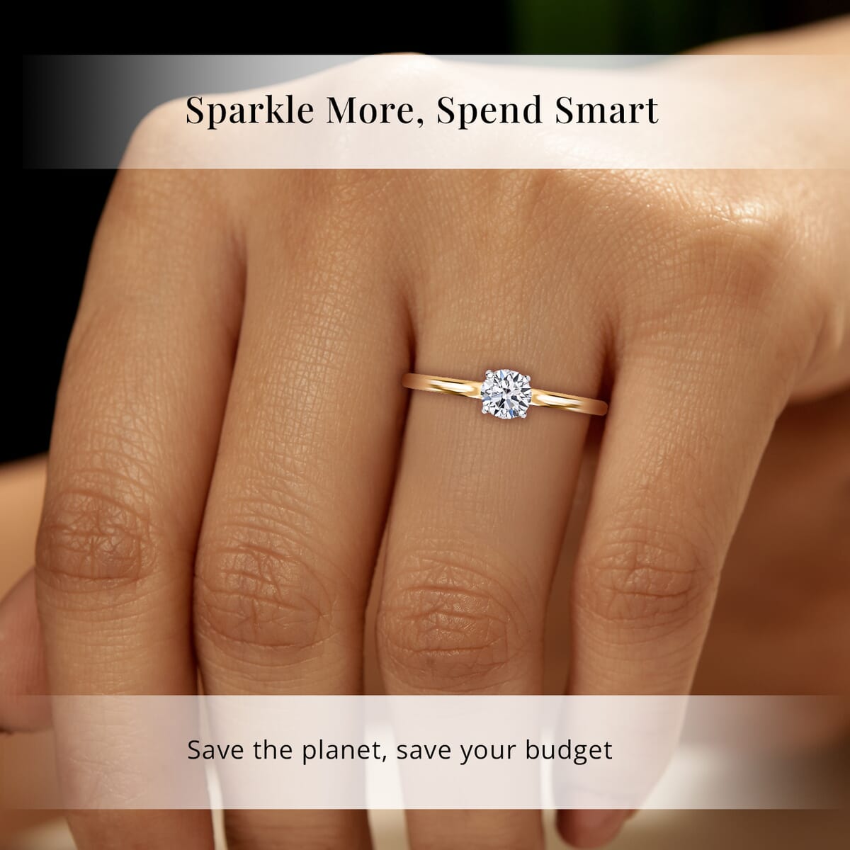 Luxuriant Lab Grown Diamond E-F VS 0.50 ctw Solitaire Ring in 10K Yellow Gold (Size 7.0) image number 1
