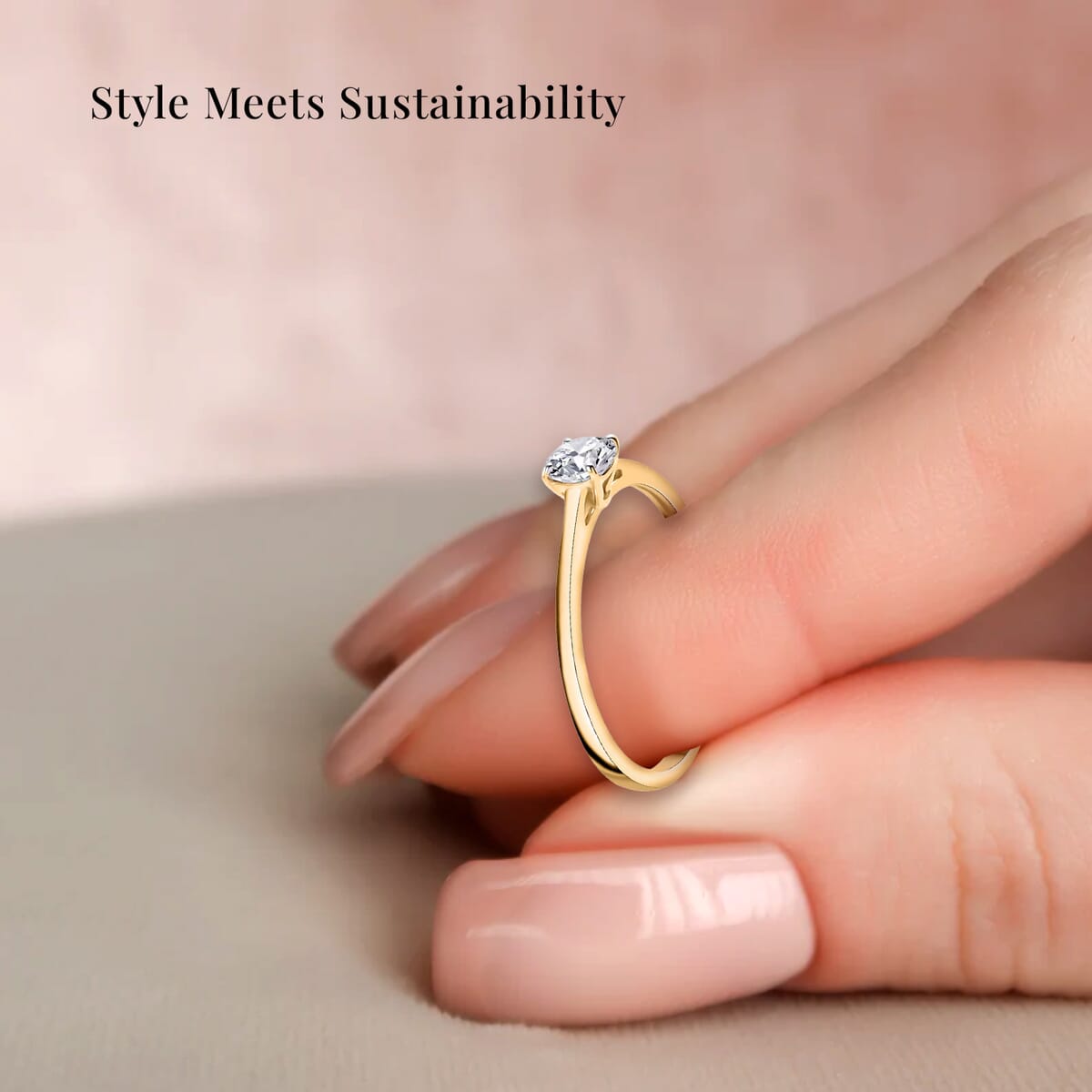 Luxuriant Lab Grown Diamond E-F VS 0.50 ctw Solitaire Ring in 10K Yellow Gold (Size 7.0) image number 4