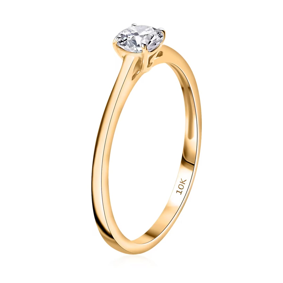 Luxuriant Lab Grown Diamond E-F VS 0.50 ctw Solitaire Ring in 10K Yellow Gold (Size 7.0) image number 9