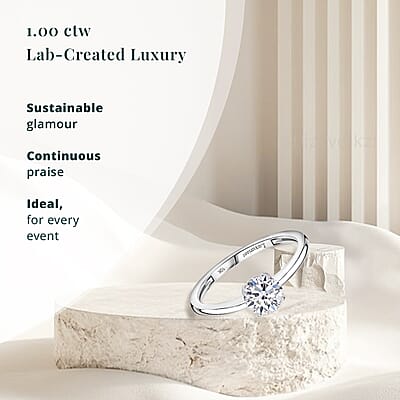 IGI Certified Luxuriant Lab Grown Diamond E-F VS 1.00 ctw Solitaire Ring in 10K White Gold (Size 10.0) (Del. in 10-15 Days)