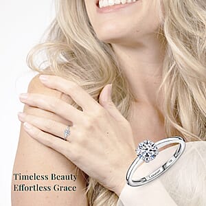 IGI Certified 10K White Gold Luxuriant Lab Grown Diamond (Rnd 6.6mm) (E-F, VS) Solitaire Ring (Size 11.0) 1.00 ctw