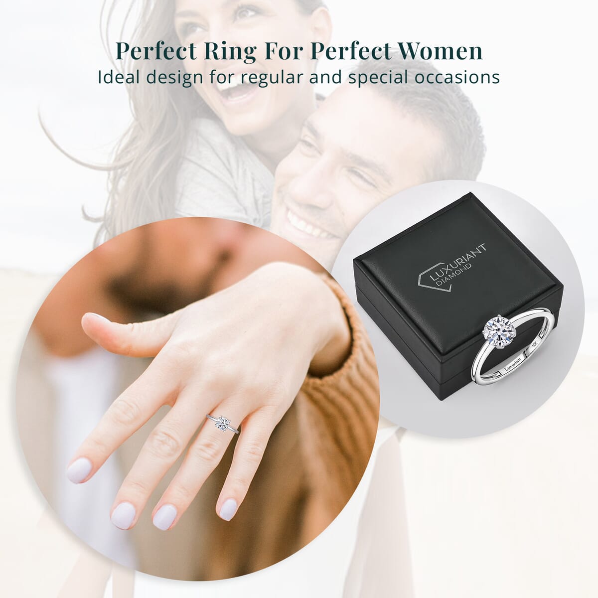 IGI Certified 10K White Gold Luxuriant Lab Grown Diamond (Rnd 6.6mm) (E-F, VS) Solitaire Ring (Size 5.5) 1.00 ctw image number 6