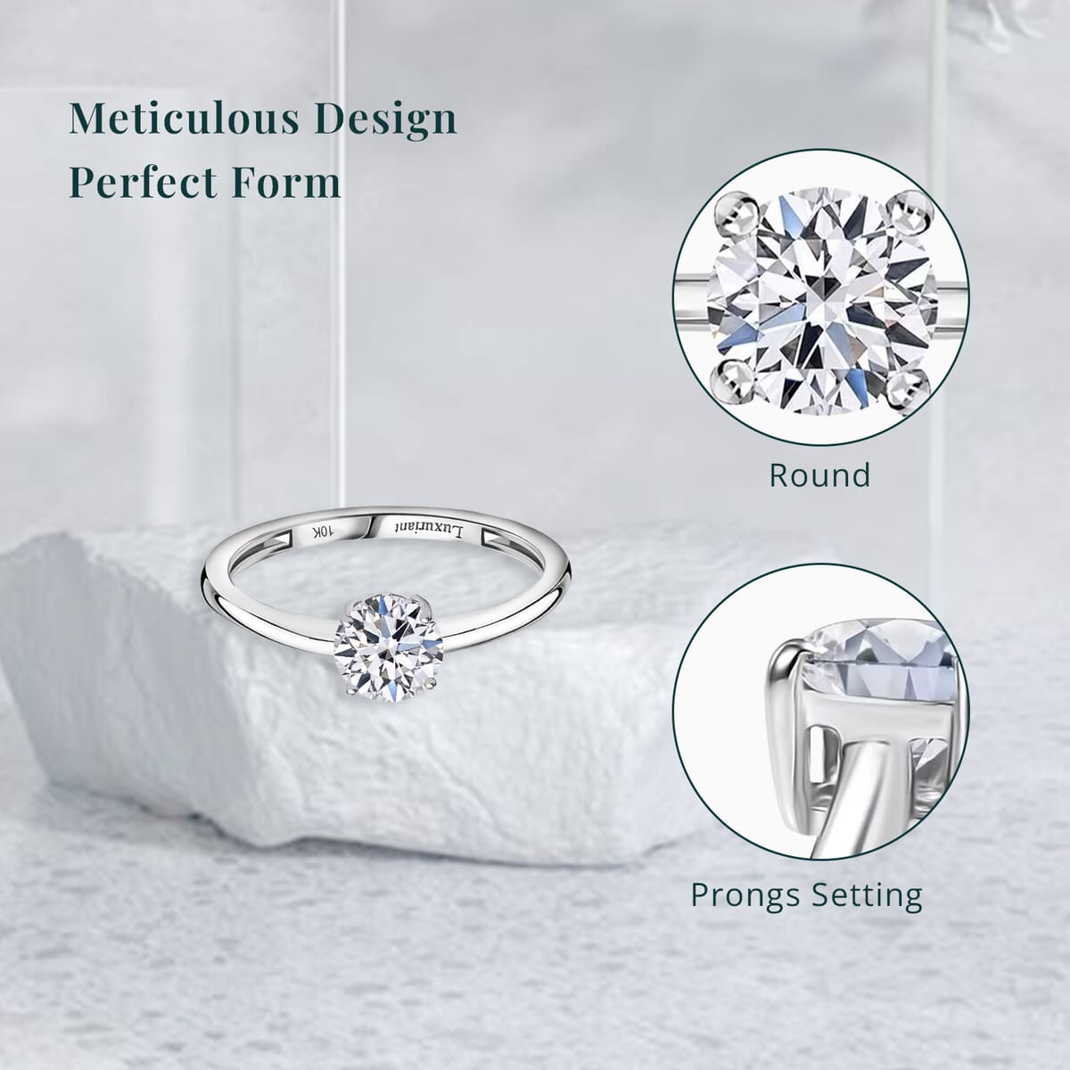 IGI Certified 10K White Gold Luxuriant Lab Grown Diamond (Rnd 6.6mm) (E-F, VS) Solitaire Ring (Size 7.5) 1.00 ctw image number 5