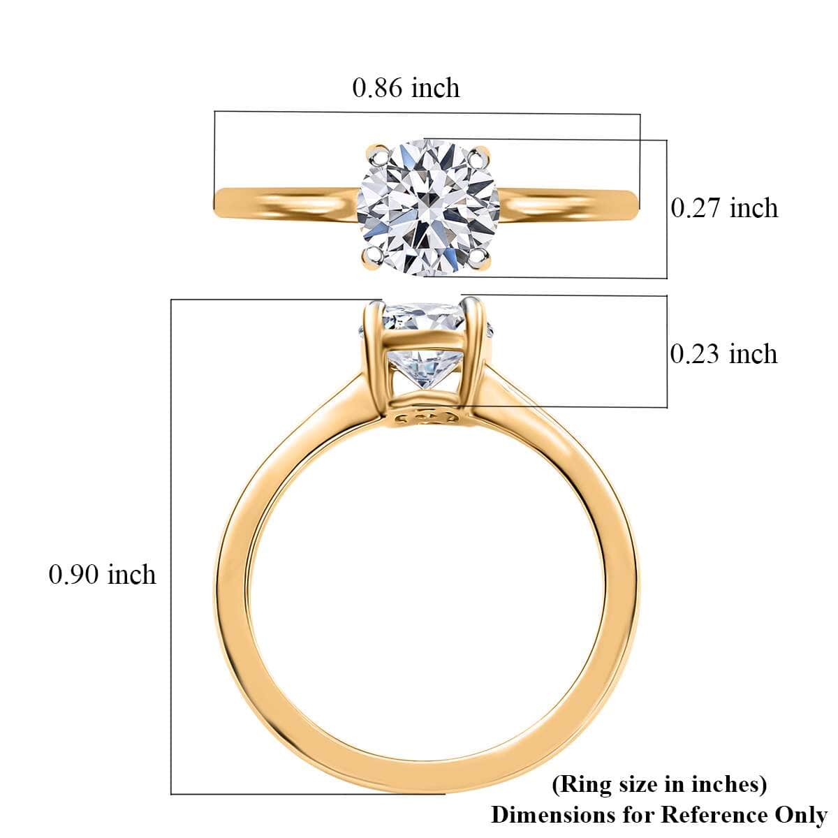 IGI Certified Luxuriant Lab Grown Diamond E-F VS 1.00 ctw Solitaire Ring in 10K Yellow Gold (Size 5.0) (Del. in 10-15 Days) image number 5