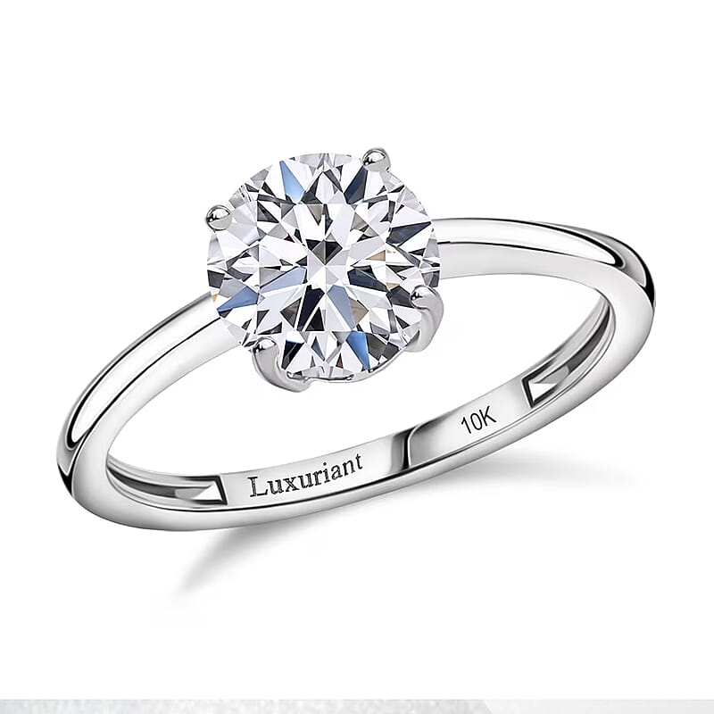 IGI Certified Luxuriant Lab Grown Diamond E-F VS 2.00 ctw Solitaire Ring in 10K White Gold (Size 10.0) (Del. in 10-15 Days)