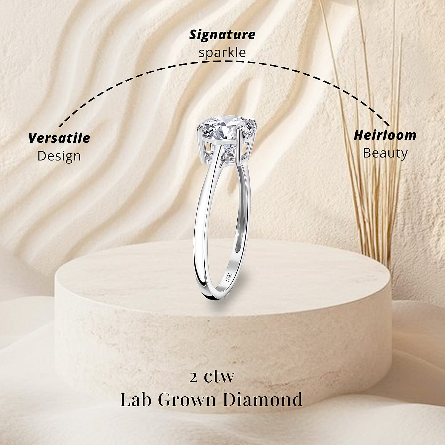 IGI Certified Luxuriant Lab Grown Diamond E-F VS 2.00 ctw Solitaire Ring in 10K White Gold (Size 10.0) (Del. in 10-15 Days)